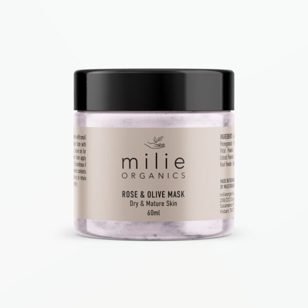 Rose and olive Face Mask Front