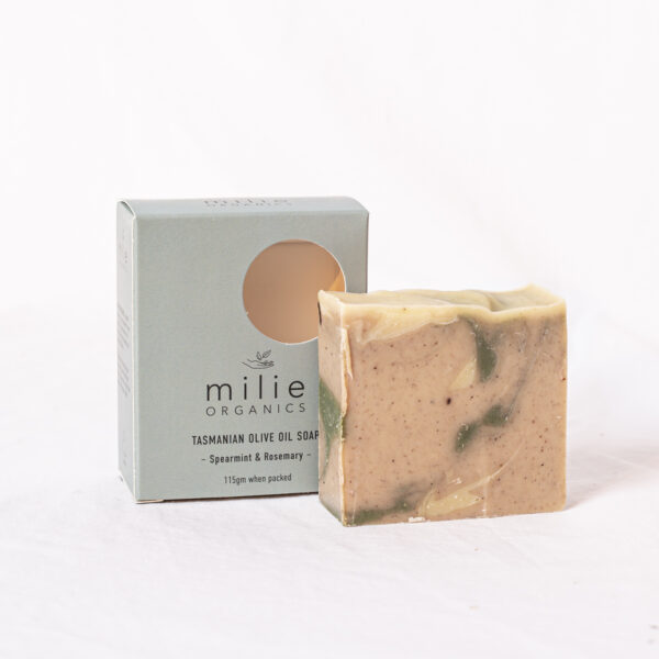 Spearmint & Rosemary With Organic Cacao Olive Oil Soap